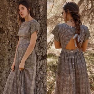 Christy Dawn Jane Midi Dress in Glen Plaid